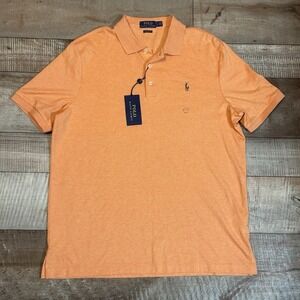 Polo ralph lauren polo shirt Mens L Heather Orange Short Sleeve Flesh Pony